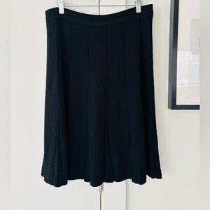 Eileen Fisher Black Wool Knit Skirt Size L 25" length
